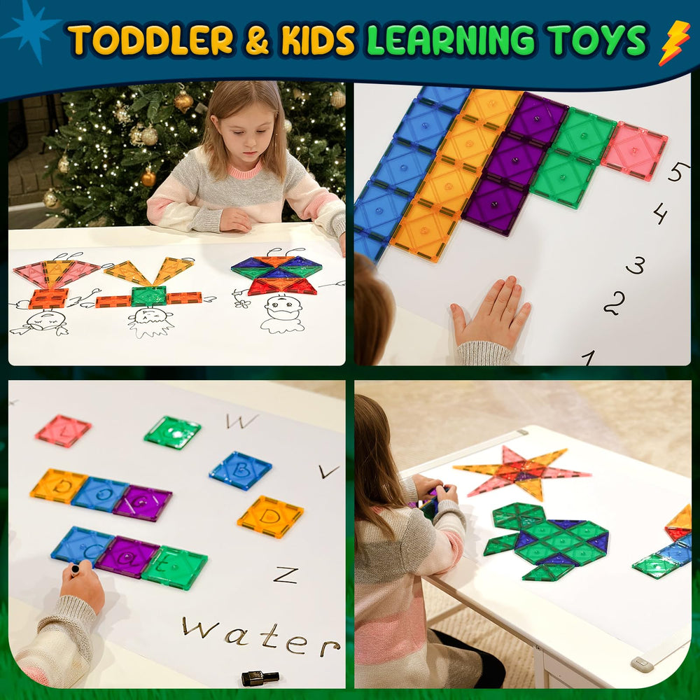 Soyee Magnetic Tiles family bonding during screen-free play