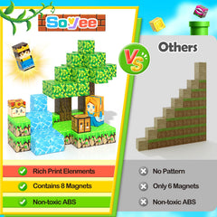 Soyee safe edges ABS magnetic toys provide safe, rounded edges for worry-free play.