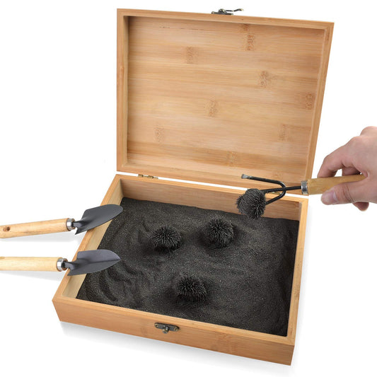 SPACECARE Magnetic Zen Sand Garden in wooden box boosts creativity.