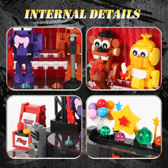 Spaciolo Five Nights LEGO-compatible set, encourages expandable builds and creative display.