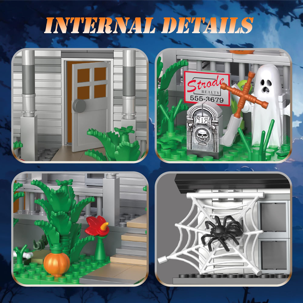 Spaciolo Halloween Building Set boarded windows enhances atmosphere for realistic display