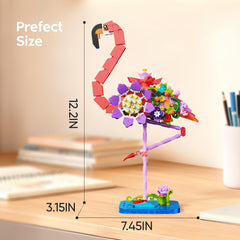 Spaciolo movable flamingo neck and flowers offer customizable expressions.