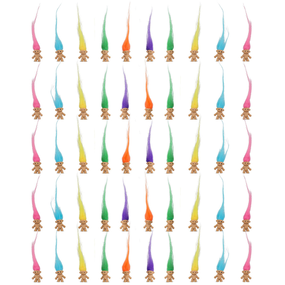 Sparkle Pins lucky mini trolls with 0.78-inch bodies ideal for classroom storytelling.