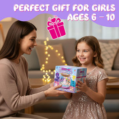 SparkleMe Unicorn Terrarium Kit LED lights create a soft night glow.