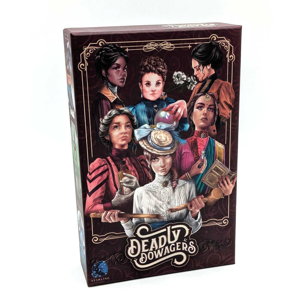 SparkWorks Deadly Dowagers box showcases Victorian intrigue for thrilling game nights.