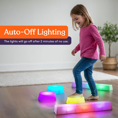 Special Supplies LED stepping stones are portable and stackable for easy transport