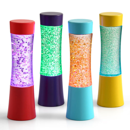 Special Supplies glitter sensory tube shows slow glitter swirl for calm focus.