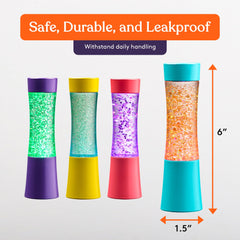 Special Supplies hourglass-motion tube gently falls glitter for relaxation.