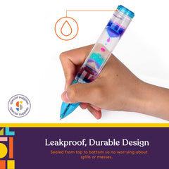 Special Supplies Liquid Motion Bubbler Pen with orange droplets for calm-down routines