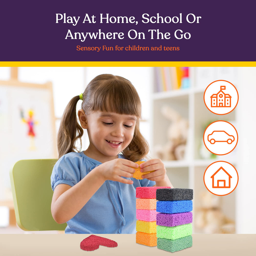 Special Supplies non-sticky, mess-free foam beads reduce cleanup after play.