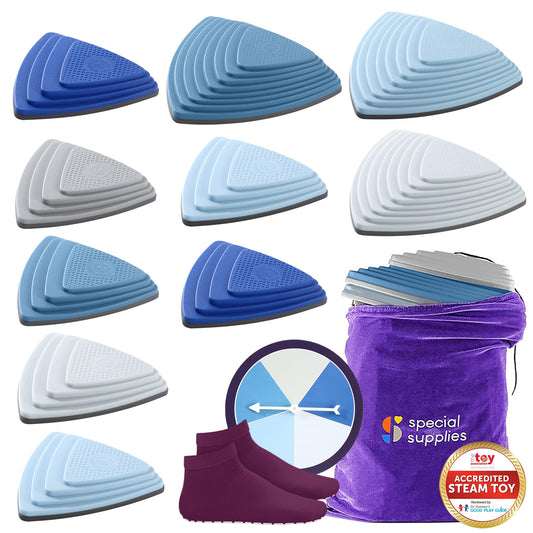 Special Supplies Ocean stepping stones set for balance practice on carpet