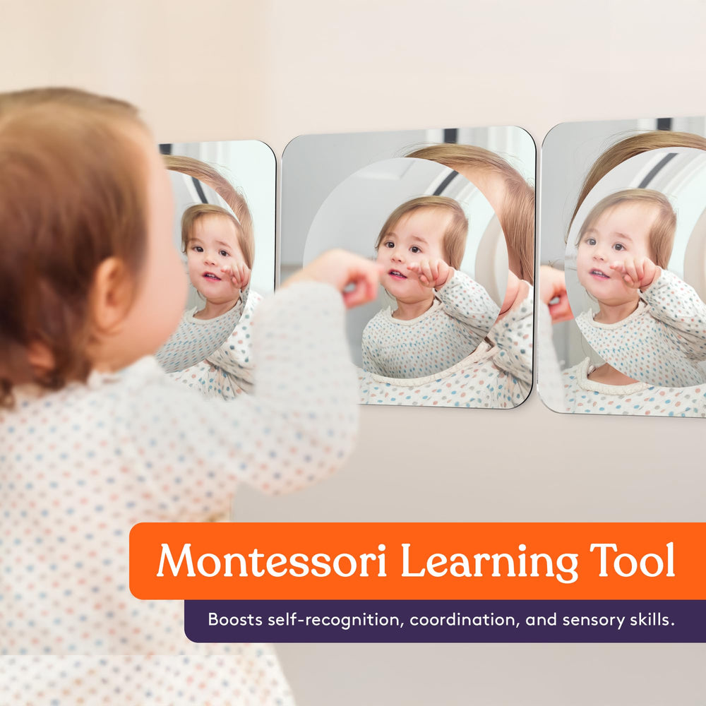 Special Supplies Bubble Wall Mirror is wall-mounted and safe for kids rooms and classrooms.