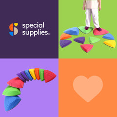 Special Supplies stepping stones feature non-slip edges to reduce slips.