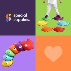 Special Supplies stepping stones rubber bottom provides soft landings and kid-friendly feel.