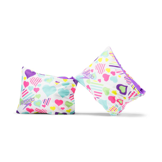 Speedo Begin to Swim arm bands closeup showing dual-chamber design for safety.