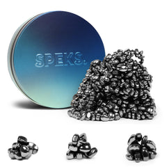 Speks Crags ferrite stones in tin offer mess-free tactile focus on your desk.