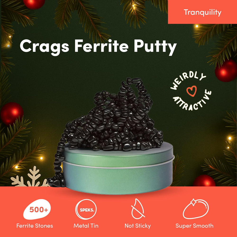 Speks Crags metal tin desk toy with colorful ferrite stones.