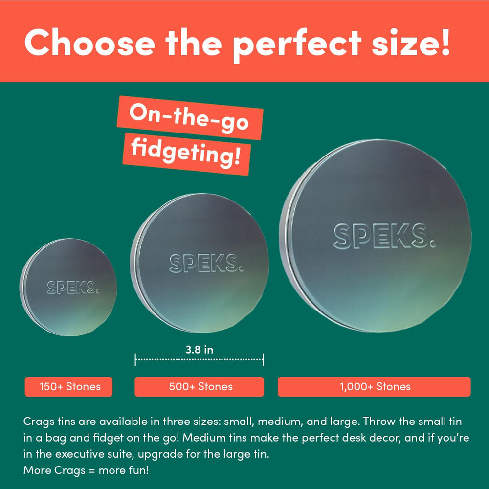 Speks Crags vibrant stones brighten a desk setup for focus.