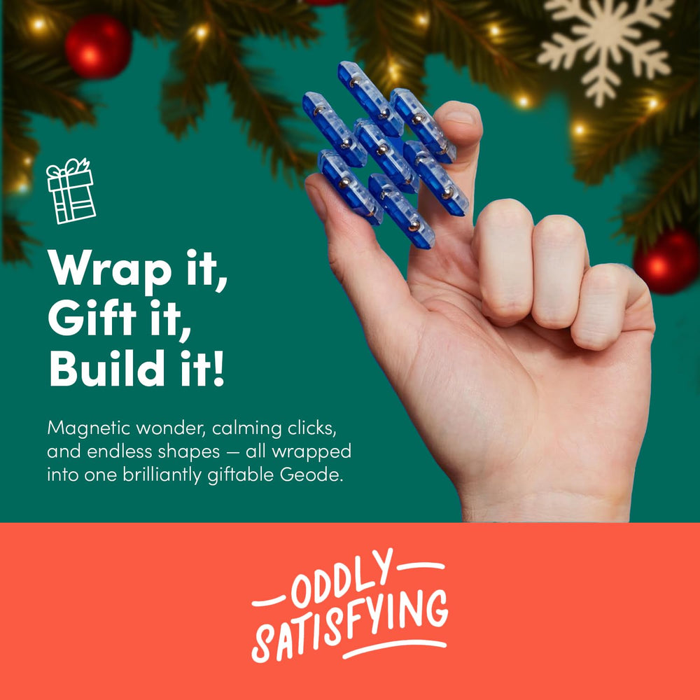 Snapping segments demonstrate satisfying sensory play and creative exploration with Speks Geode.