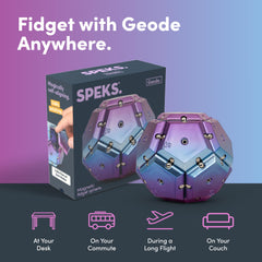 Speks Geode snap-and-stack action illustrating quick, satisfying magnetic interactions.