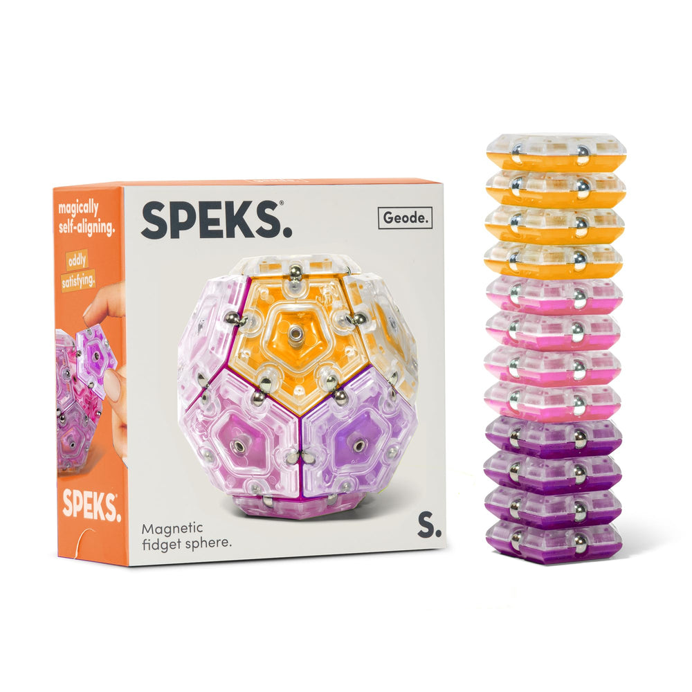 Speks Geode spheres close-up for tactile focus and creative fidget play.