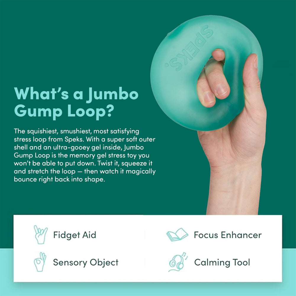 Speks Gump Jumbo Loop gel detail highlights memory gel feel and resilient squish.