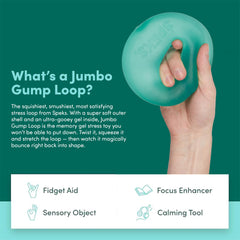 Speks Gump Jumbo Loop gel detail highlights memory gel feel and resilient squish.