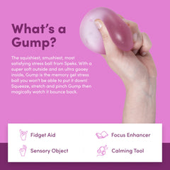 Speks Gump in hand shows palm-friendly size for discreet fidgeting.