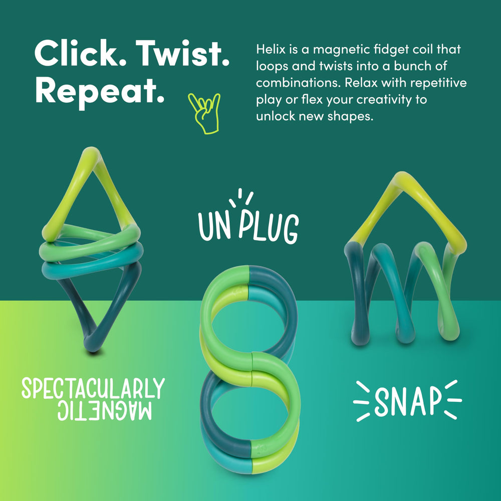 Speks Helix bright colors brighten your desk while you fidget.