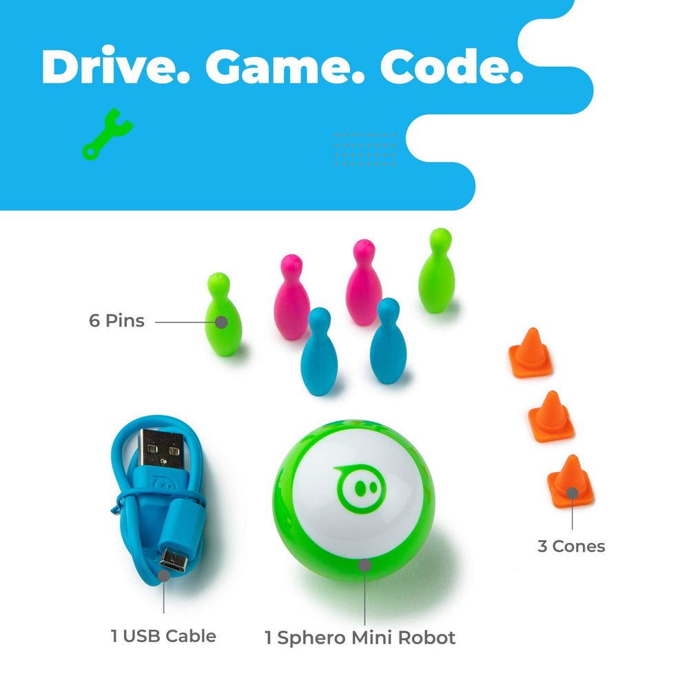 Sphero Mini Green with gyroscope enables precise steering in obstacle courses.