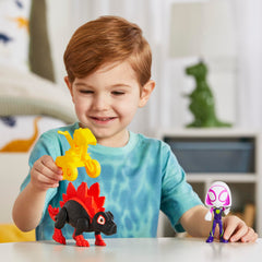 Spidey and His Amazing Friends Dino-Spin toy with Dino-Webs accessories for dynamic play.