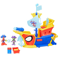 Spidey and his Amazing Friends pirate ship playset with two figures for imaginative adventures