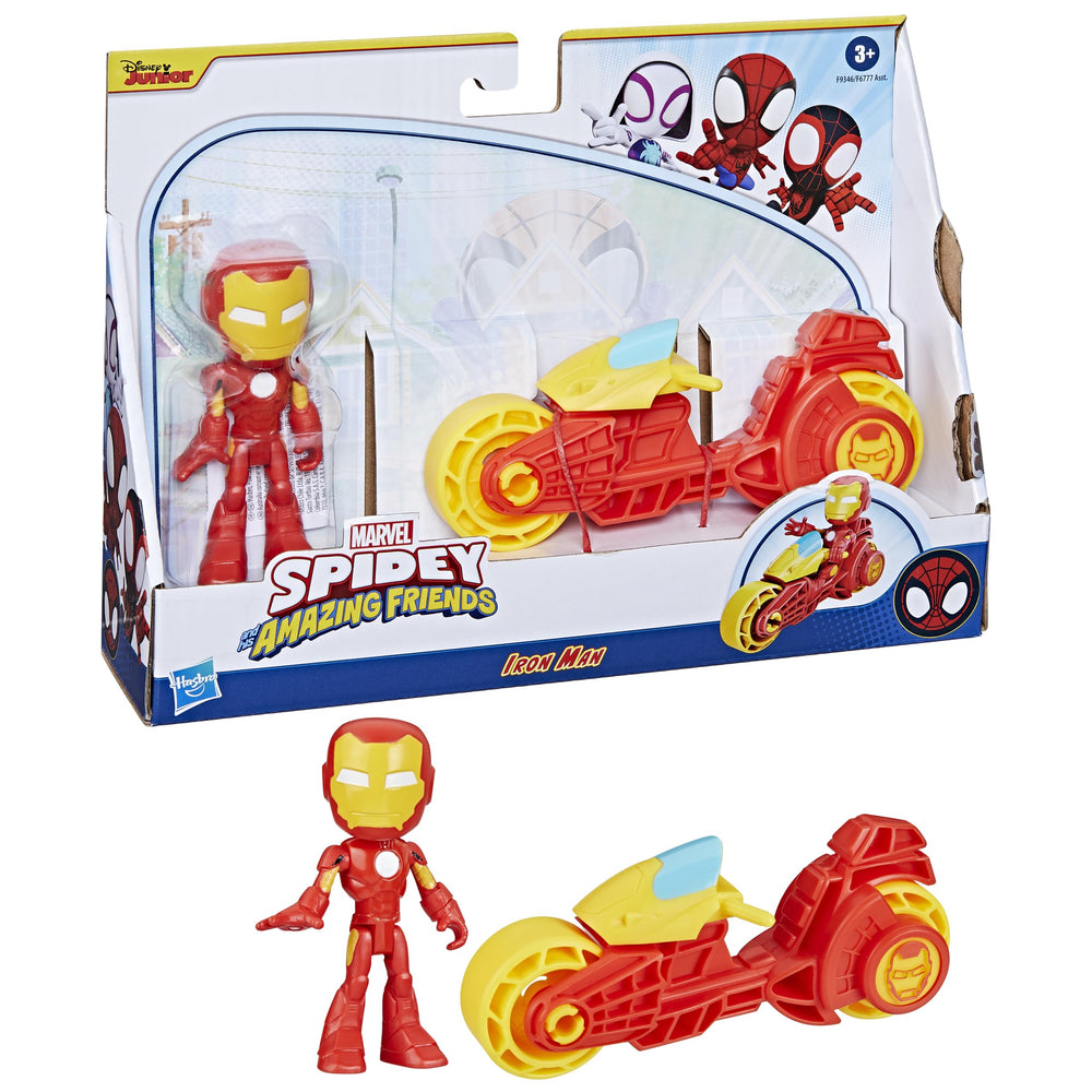 Spidey and His Amazing Friends Iron Man motorcycle for fast pretend adventures.