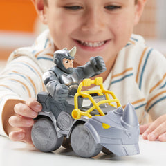 Spidey and His Amazing Friends Rhino poseable figure supports dynamic poses for storytelling.