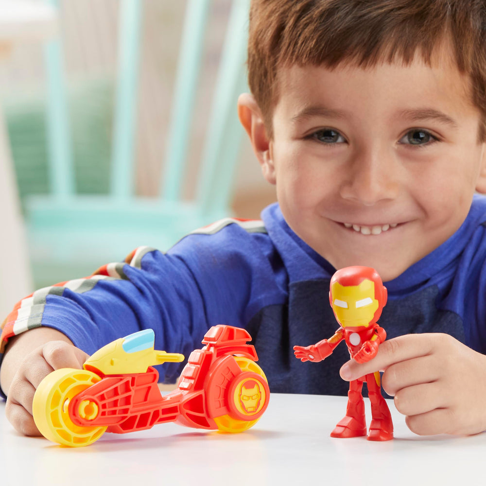 Spidey and His Amazing Friends superhero figure and vehicle for creative scenes.