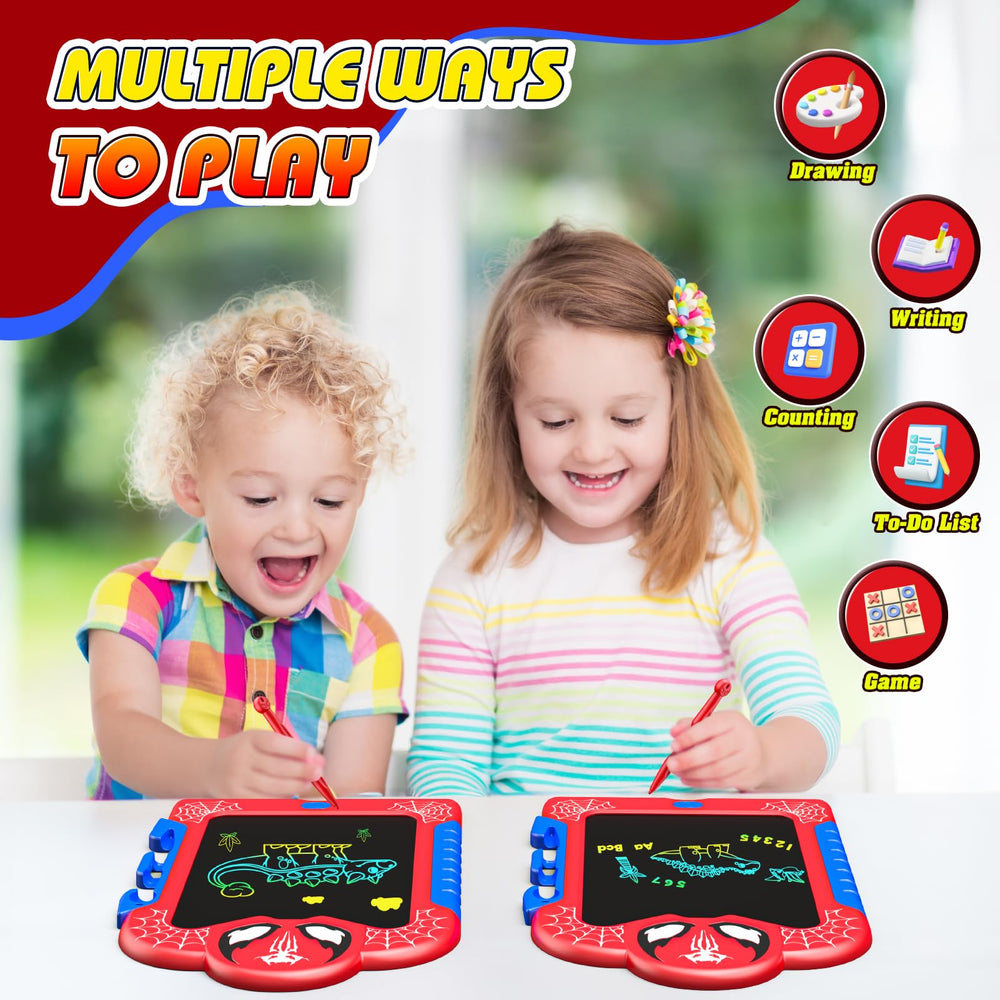 Spidolapse doodle board with vibrant color strokes to spark creativity