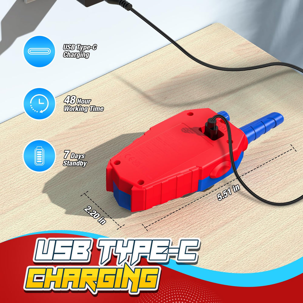 Spidolapse Type-C rechargeable battery enables quick charging and long playtime.