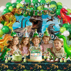 SPIGHTDEX dinosaur balloons arch welcomes guests with color