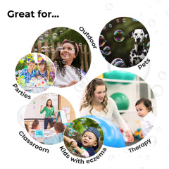 SPIKE Innobaby bubble solution pour enables mess-free play and quick cleanup.