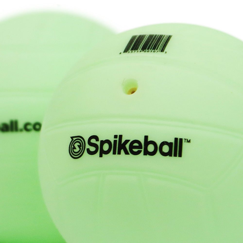 Three-point-five-inch glow balls improve visibility and bounce during dusk.