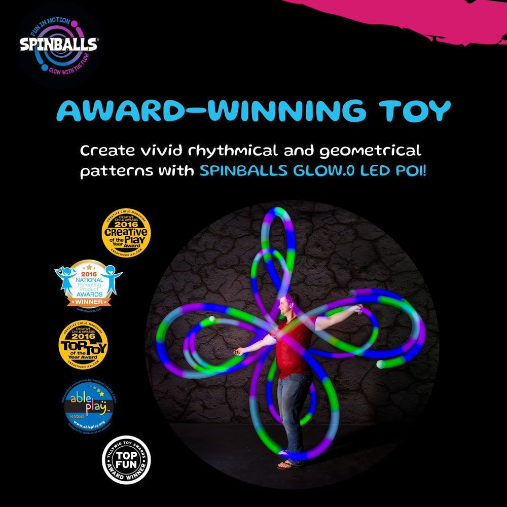 SPIN BALLS Glow.0 soft-core balls designed for comfortable spins.