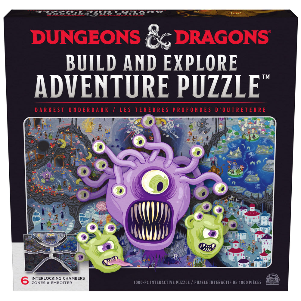 Spin Master Games DnD puzzle cover with vibrant fantasy art for family puzzle time