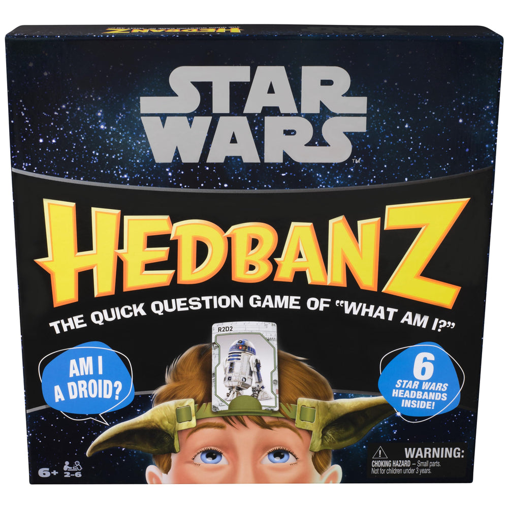 Spin Master Games Star Wars Hedbanz headbands featuring iconic characters for family game night.