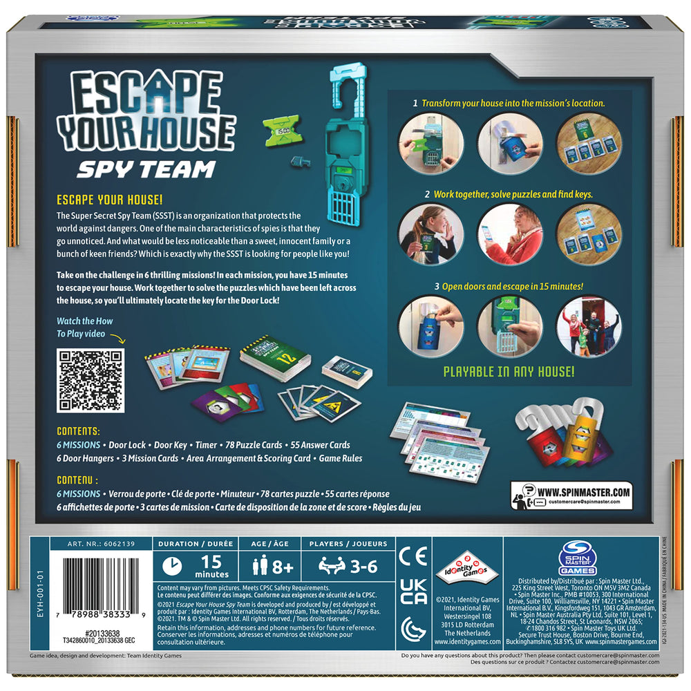 Spin Master mission cards present six spy-style scenarios for family nights.