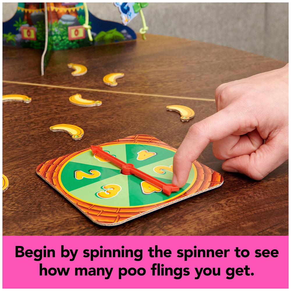 Spin Master Monkey Tree gameboard highlights vertical climbing and friendly competition.