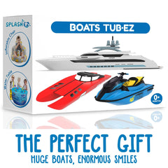 SplashEZ Travel-ready boats fit in bags for on-the-go water fun.