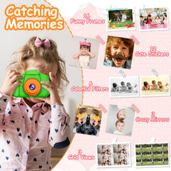 SplashNSpray Kids Camera creative modes with frames, stickers, and filters