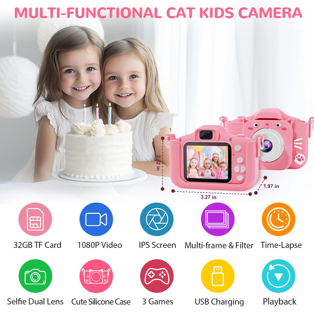 SplashNSpray Kids Camera front view for selfies and friends photos.