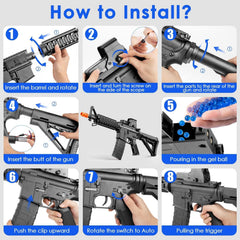 Splat Gun M4A1 electronic sight aids distant target accuracy.