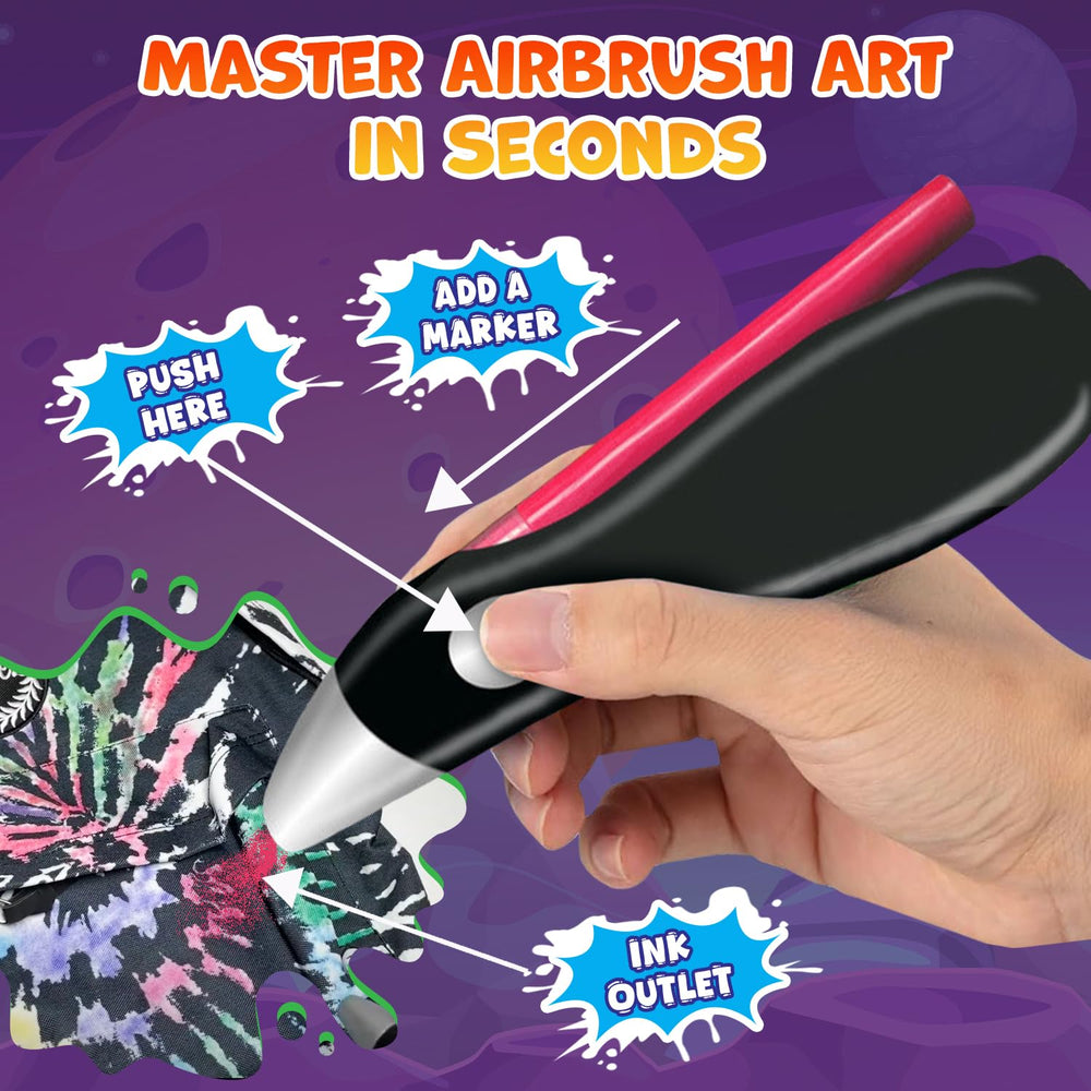 Splat Planet washable watercolor pens on fabric enable easy, erasable designs.